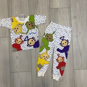 RARE Vintage Teletubbies Size 24M Pajama Set Shirt & Pants 1999
